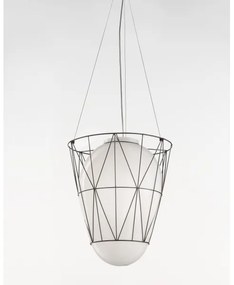 SIRU - Csillár zsinóron SEGNI 1xE27/60W/230V fekete/fehér Velencei üveg