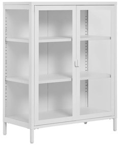 Brisbane vitrin, 2 üvegajtó, acél, fehér 80x40x101 cm