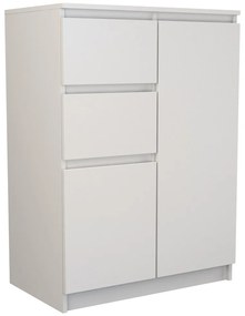 Drohmo 2D2S fiókos szekrény, 70x97x40 cm, fehér