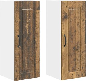 vidaXL Konyhaszekrény polcokkal 2 pcs Öreg fa 30 x 31 x 80 cm Faanyag
