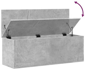 betonszürke szerelt fa tárolóláda 102 x 35 x 35 cm