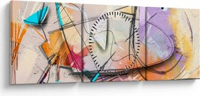 Kép - absztrakció, madár (órával) (90x30 cm)