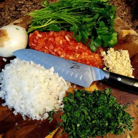 Zelite Infinity by Klarstein Alpha-Royal Japanese Series, 7" santoku kés, damaszkuszi acél