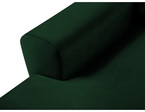 Zöld bársony kinyitható tárolóhelyes sarokkanapé (bal oldali-heverő résszel) Kyoto – Cosmopolitan Design