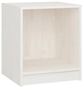 2 db fehér tömör fenyőfa éjjeliszekrény 35,5 x 33,5 x 41,5 cm