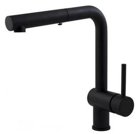 Paffoni - Mosogató csaptelep kihúzható zuhanyfejjel LIGHT 29,2 cm fekete