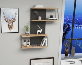 Fali polc Destan - Antracit, Pine