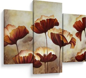 Piros virágok képe (90x60 cm)
