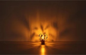 Globo 15759-1 Fali spotlámpa, fém fekete matt, fém arany színű, fekete patinázott, tiszta akril kristályok, SzxM: 120x160mm, Mélység: 210mm, 1x E14 25W 230V izzó nélkül