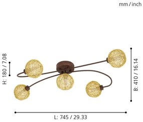 Eglo 97727 - LED Csillár CARIS 1 5xLED/3W/230V