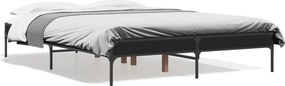 vidaXL fekete szerelt fa és fém ágykeret 120 x 200 cm