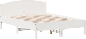 vidaXL fehér tömör fenyőfa ágy matrac nélkül 120 x 190 cm
