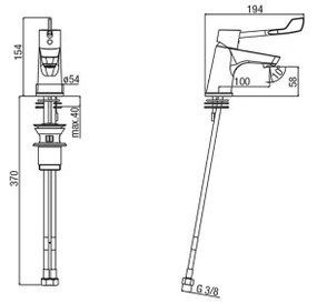Sapho - Mosdócsaptelep LEA 15,4 cm fényes króm