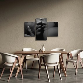 Kép - Csók, fekete-fehér fotó (90x60 cm)