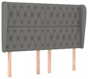 sötétszürke szövet fejtámla szárnyakkal 147 x 23 x 118/128 cm