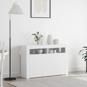 Fehér Oldalszekrény Fehér Mérnöki fa 116 x 30 x 75 cm Modern