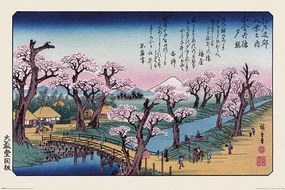 Plakát Hiroshige - Mount Fuji Koganei Bridge, (91.5 x 61 cm)