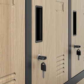 BHP szociális szekrény rekeszekkel, antracit / sonoma tölgy, 1360x1720x450 mm: ROBERT Eco Design