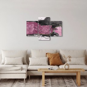 Kép - Rózsaszín-fekete absztrakció (90x60 cm)