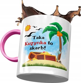 Rózsaszín Bögre Unokatestvérnek Születésnapra Ajándék Nyomtatott Fotóval