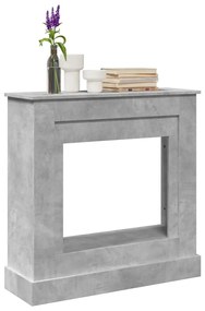 betonszürke szerelt fa kandallóburkolat 90 x 30 x 90 cm