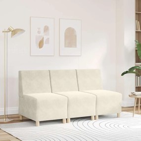 krémszínű bársony kanapéfotel 55 cm