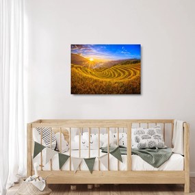 Kép - Rizs teraszok Vietnamban (üvegen) (70x50 cm)