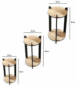 Virágállvány Flower Desk Round - Oak