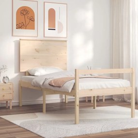 tömör fa ágy időseknek fejtámlával 100x200 cm