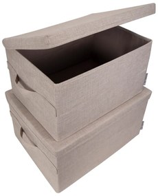 Bézs fedeles textil tárolódoboz 34x45x25 cm Soft Storage – Bigso Box of Sweden