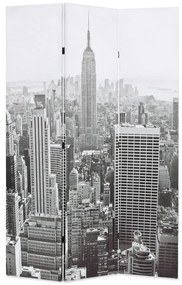 fekete-fehér New York mintás paraván 120 x 170 cm