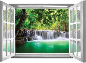 Fotótapéta flizelina Vízesés az ablakon Paradicsomi sarok Természet 201x145 +ragasztó