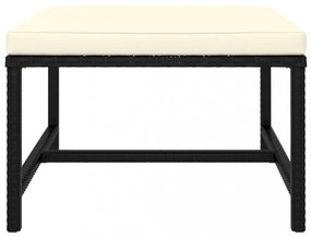 4 részes fekete polyrattan kerti kanapészett párnákkal