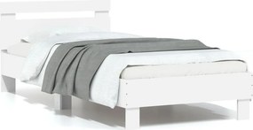 vidaXL fehér szövet ágykeret fejtámlával 75x190 cm