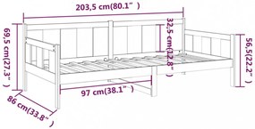 tömör tömör fenyőfa kanapéágy 80 x 200 cm
