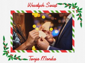 Karácsonyi Vászonkép Boldog Karácsonyt Ajándék Személyre szabott Fotó