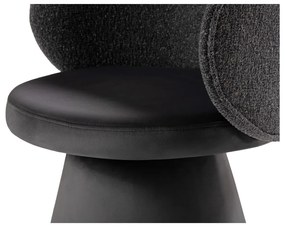 Sötétszürke bársony fotel Inez – Micadoni