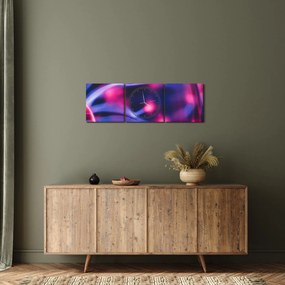 Absztrakt lila kép (órával) (90x30 cm)