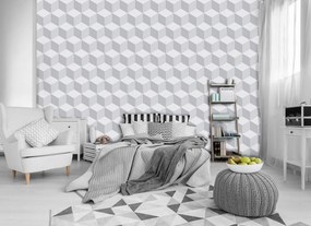 Fotótapéta - 3D fehér mozaik (152,5x104 cm)