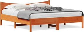 vidaXL viaszbarna tömör fenyőfa ágy matrac nélkül 200 x 200 cm