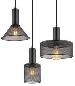 Globo 15648-6H - JEDD kábellel függesztett csillár 6xE27/60W/230V fekete