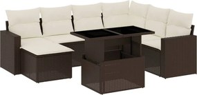 vidaXL 8 részes barna polyrattan kerti ülőgarnitúra párnákkal