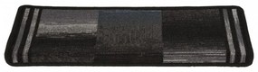 15 db fekete-szürke öntapadó lépcsőszőnyeg 65x21x4 cm