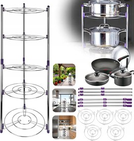 Edénytartó Serpenyő Tartó Edényfedő A Konyhában 5 Szintes