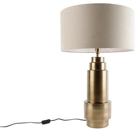 Asztali lámpa bronz szövet árnyékolóval világosbarna 50 cm - Bruut
