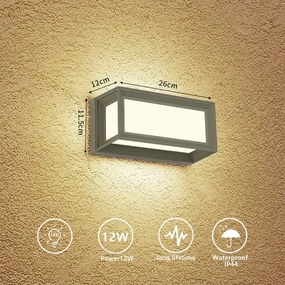 Brilagi - LED kültéri fali lámpa PARKER LED/12W/230V 3000/4500/6000K szürke IP44