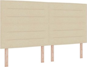 vidaXL LED Box Spring Ágy matracmal Krém 180 x 200 cm szövet