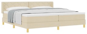 Boxspring ágy matraccal és krém szövettel, 200 x 200 cm