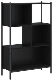 fekete szerelt fa könyvszekrény 72x28x109 cm