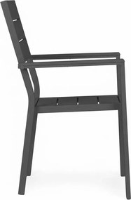 Kerti szék, MultiGarden YC-051KD-4, szürke, 54,5 x 52 x 89 cm, acél keret, HDPE ülő- és háttámla, 150 kg teherbírás, 2 db-os szett
